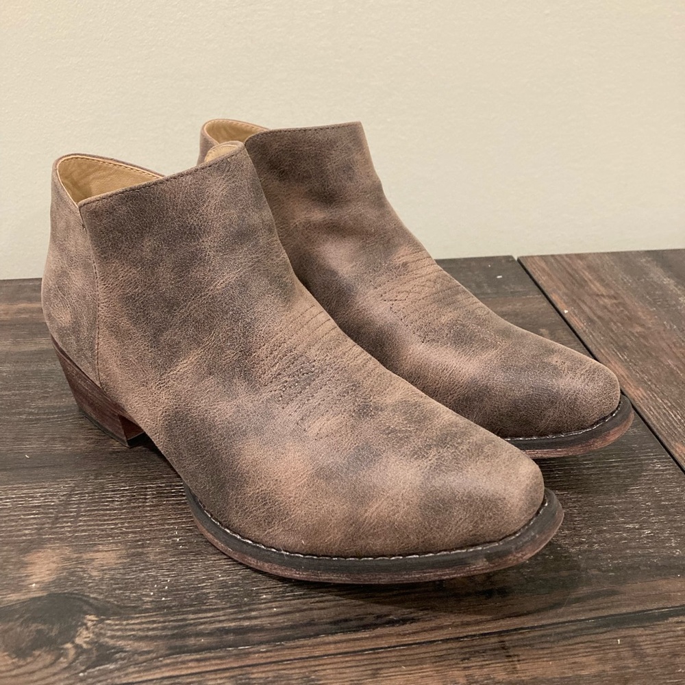 Roper 8.5 leather brown ankle boots booties nice!